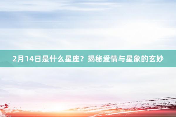 2月14日是什么星座？揭秘爱情与星象的玄妙