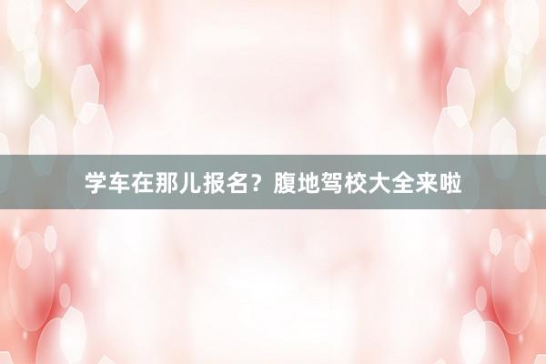 学车在那儿报名？腹地驾校大全来啦