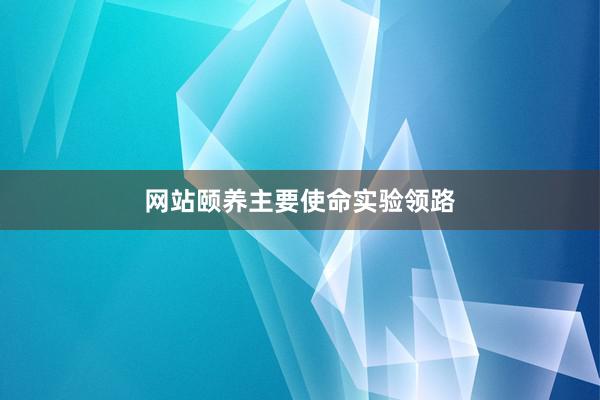 网站颐养主要使命实验领路